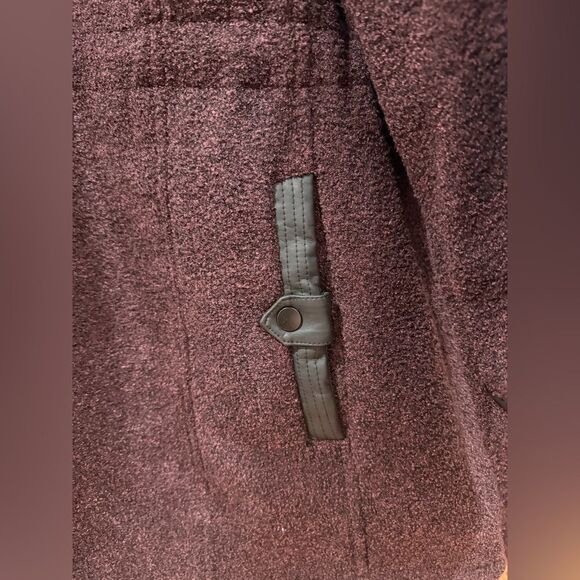 Avenue Sherpa Hooded jacket coat women’s size 3X Burgundy Black - Picture 5 of 7